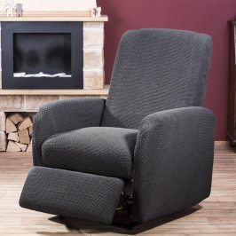 Nueva Textura decoDoma napínací potah na křeslo multielastický CARLA šedé na relaxační křeslo 70 - 90 cm