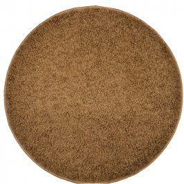 Vopi Kulatý koberec SHAGGY hnědý průměr - 120 cm