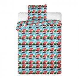 JERRY FABRICS Cars kids blue bavlna 90 x 130 cm 40 x 60 cm