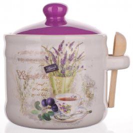 BANQUET Dóza se lžičkou LAVENDER 60ZF1099 objem 400 ml, 12,5 x 10 x 11,5 cm BANQUET Kompletní sortiment do Vaší kuchyněPod značkou domácích potřeb BANQUET najdete kompletní sortiment pro přípravu jídel a nápojů, stolování, skladování surovin i hotových jídel. Za více než 5 let působení na českém trhu si značka získala řadu spokojených zákazníků.