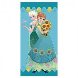 Jerry Fabrics Dětská bavlněná osuška Frozen - slunečnice v modré barvě 70x140 cm