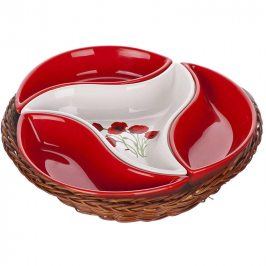 BANQUET 4d mísa v košíku 23cm Red Poppy OK