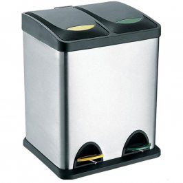 TORO Nerezový koš na tříděný odpad 2x8 l