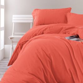 Povlečení Stonewash korálové 140x200 jednolůžko - standard bavlna