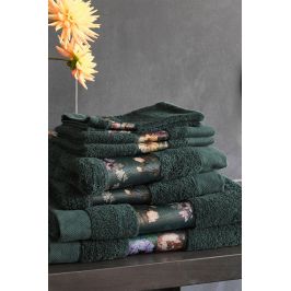 Ručník Essenza Home Fleur tmavě zelený 30x50 cm Ručník malý