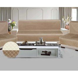 Sada přehozů na na sedací soupravu béžovo-krémová 160x210 cm polyester