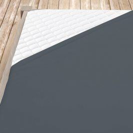 Tmavě šedé bambusové jersey prostěrdlo Dvojlůžko Bambus - jersey