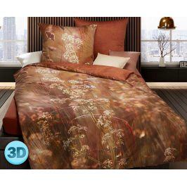 3D Saténové povlečení Floral 140x200 jednolůžko - standard Bavlněný satén
