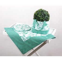 Kuchyňský SET Selský styl zelený 90 x 90 cm zelená