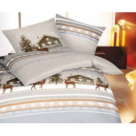 Flanelové povlečení Snow Lodge 140x200 jednolůžko - standard Flanel