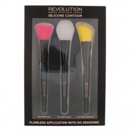 Makeup Revolution London Brushes 1 ks dárková kazeta dárková sada pro ženy plochý štětec 1 ks + blendovací štětec 1 ks + štětec pro konturování 1 ks