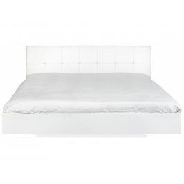 Postel Tiago 180x200 cm, kožené čelo, bílá/bílá 9500.759819 Porto Deco