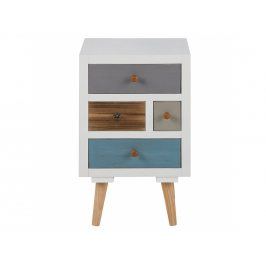 Noční stolek Thess 59 cm, bílá/barvy SCHDN0000063369 SCANDI