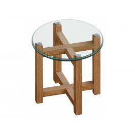 Odkládací stolek Amelie II 50 cm, sklo/dub SCHDN0000048829 SCANDI