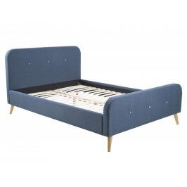 Postel Angia 140 cm, látka, modrá SCHDNH000015100 SCANDI